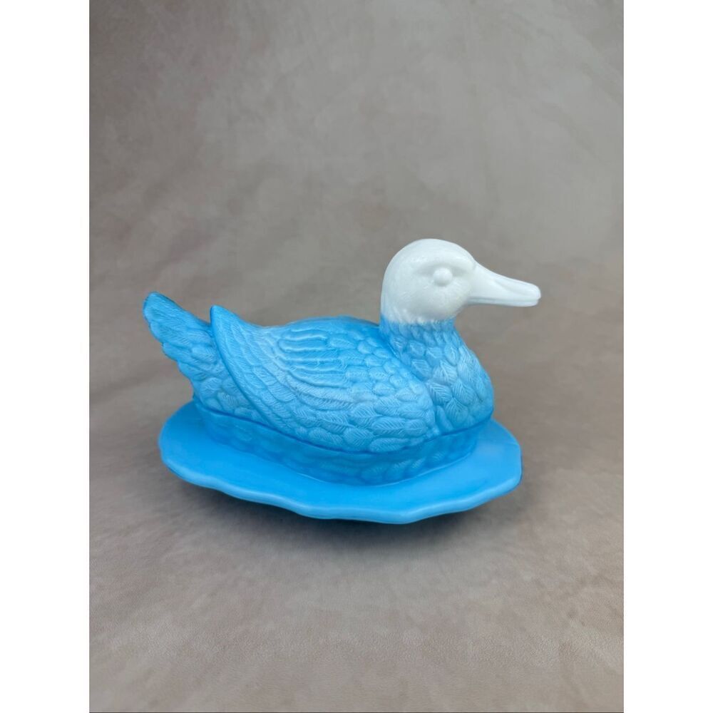 Vintage L.G. Wright Covered Duck On Nest Dish HON Cottagecore - Picture 2 of 9